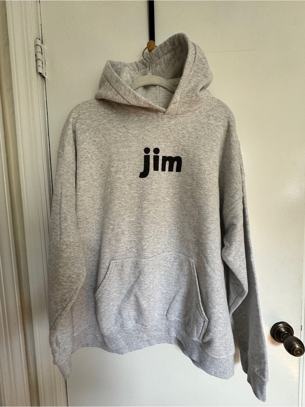 Jim Logo Gray Hooded Sweatshirt